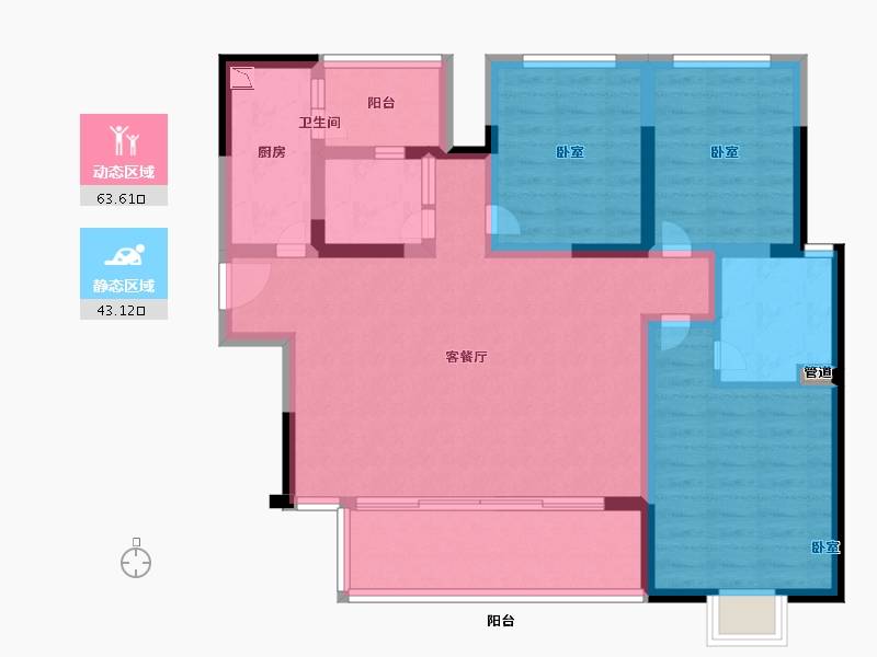 四川省-成都市-阳光城半山悦-94.00-户型库-动静分区