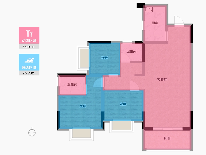 贵州省-贵阳市-南湖里-72.01-户型库-动静分区