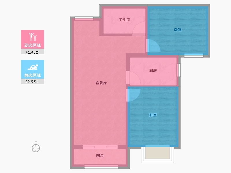 河北省-石家庄市-远洋安联万和学府-56.87-户型库-动静分区