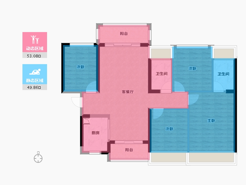 广东省-佛山市-龙光玖龙郡-91.97-户型库-动静分区