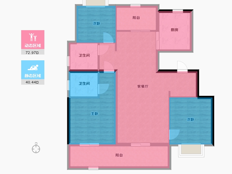 河北省-石家庄市-昆明恒大国际健康城-102.09-户型库-动静分区