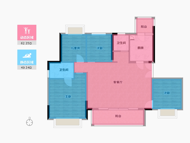 贵州省-贵阳市-南湖里-100.80-户型库-动静分区