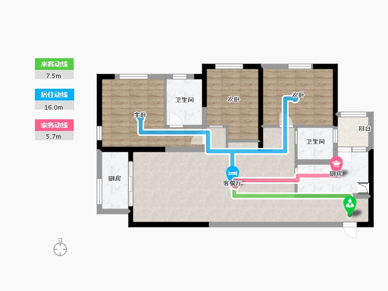 贵州省-贵阳市-万科大都会花样-95.20-户型库-动静线