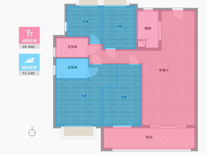 江苏省-苏州市-裕元新天地广场-106.96-户型库-动静分区