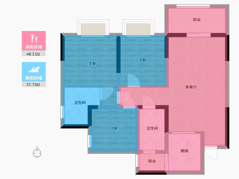 四川省-巴中市-泰诚·中央公园-73.78-户型库-动静分区