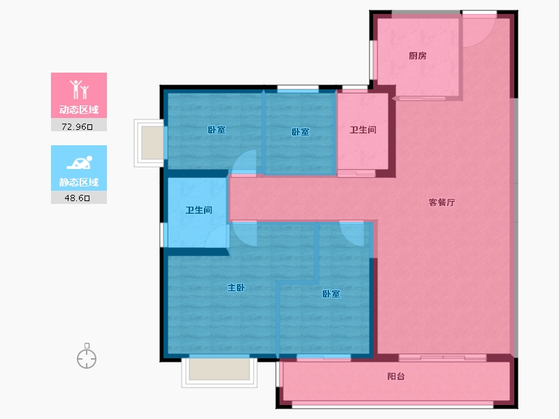 云南省-昆明市-碧桂园龙腾世家-109.99-户型库-动静分区