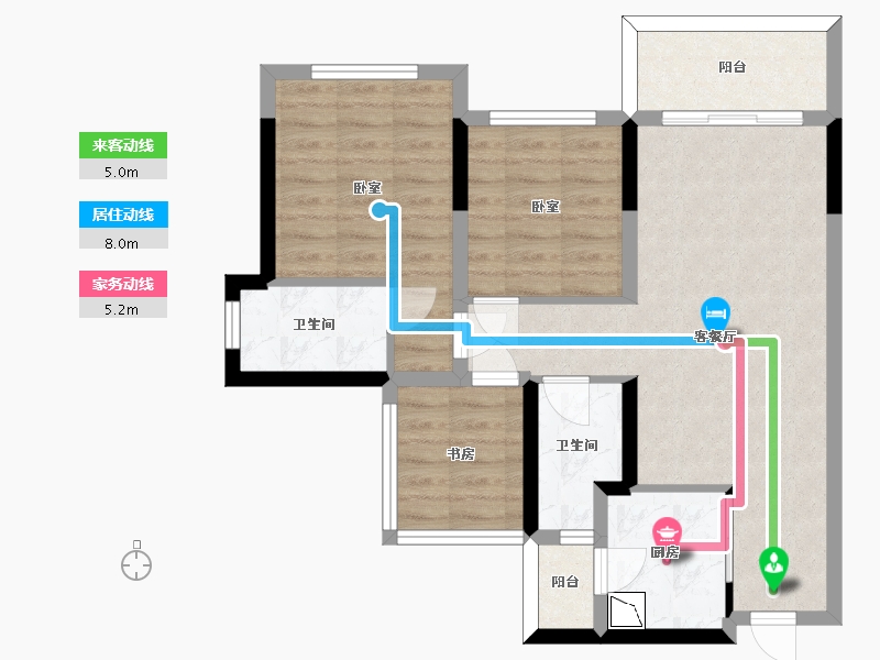 四川省-眉山市-龙光天府玖龙郡-71.27-户型库-动静线