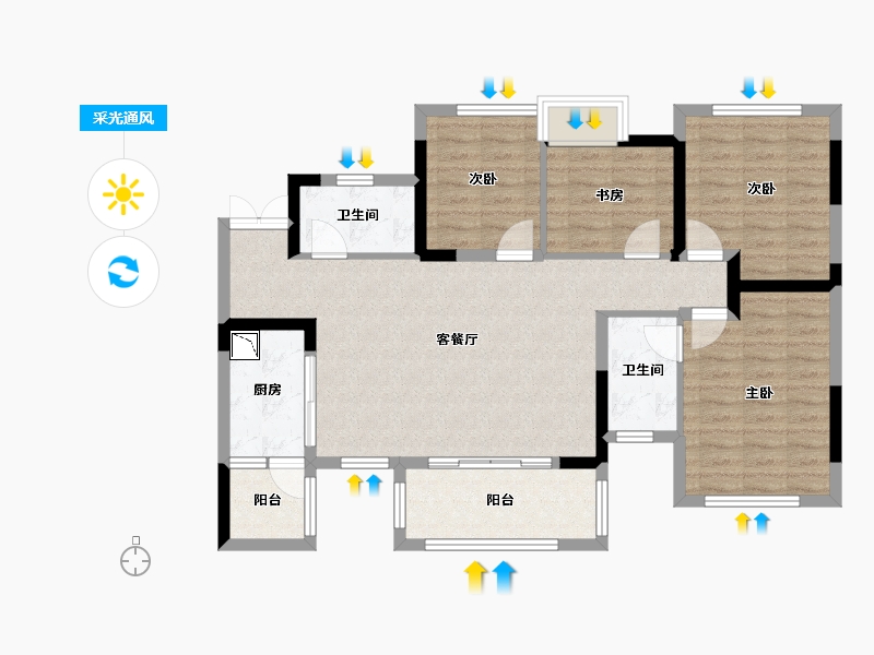 四川省-成都市-西宸春天-94.04-户型库-采光通风