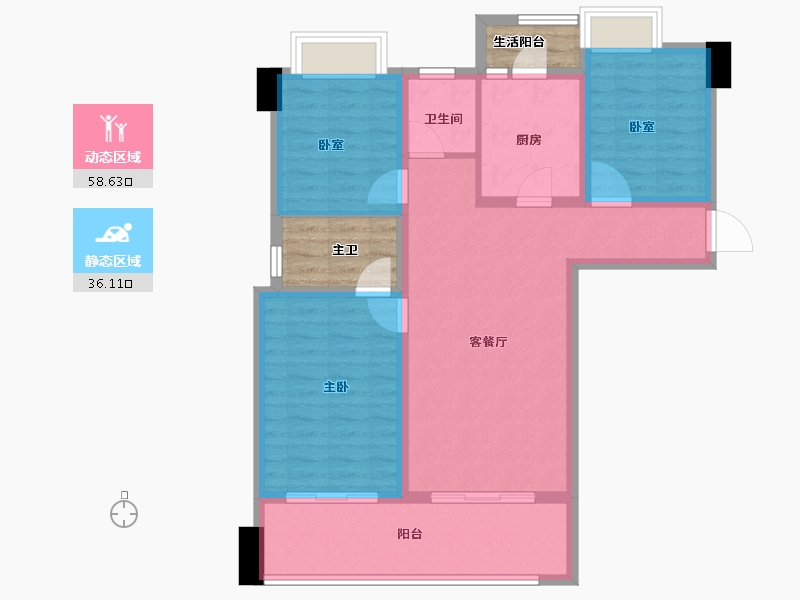 云南省-昆明市-万科大都会-92.00-户型库-动静分区