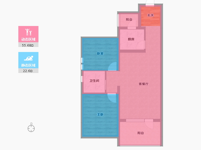 河北省-唐山市-红堡澜廷-69.23-户型库-动静分区