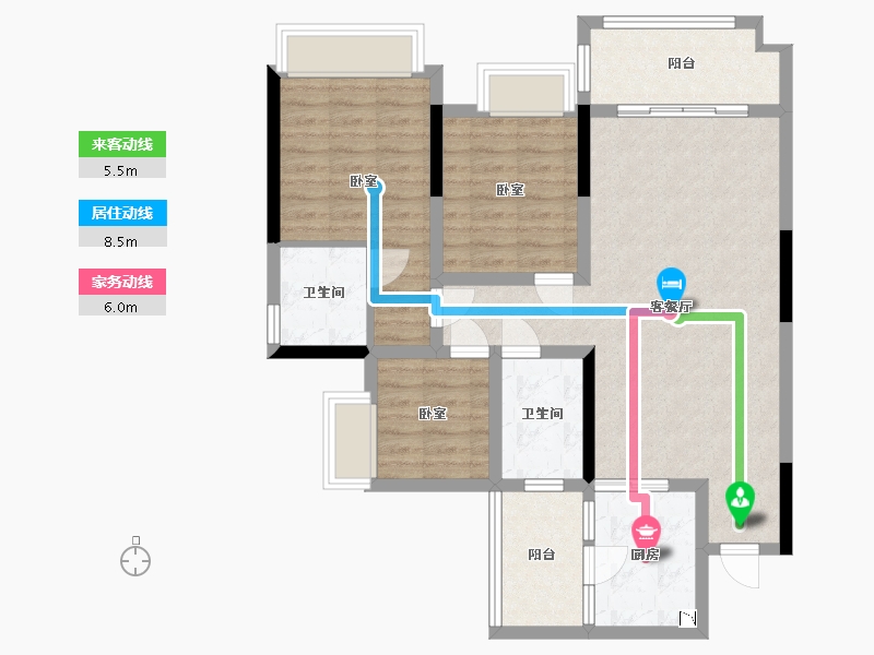 四川省-成都市-中瑞天悦天玺-86.62-户型库-动静线