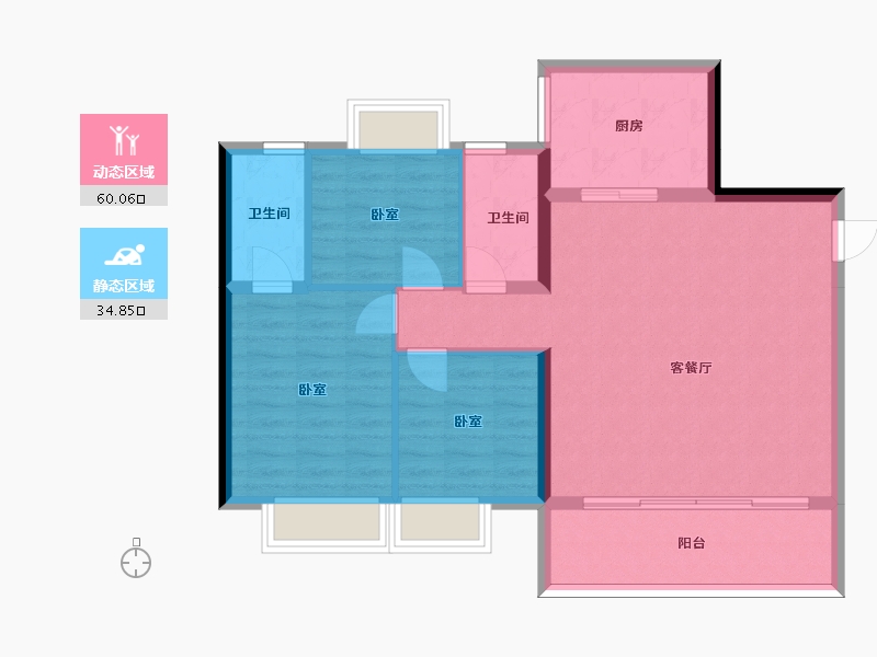 云南省-昆明市-红星天悦-86.08-户型库-动静分区