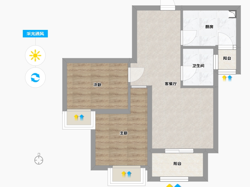 贵州省-贵阳市-1号码头-51.19-户型库-采光通风