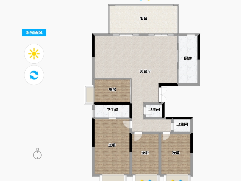 贵州省-遵义市-山湖海瑞府-144.63-户型库-采光通风