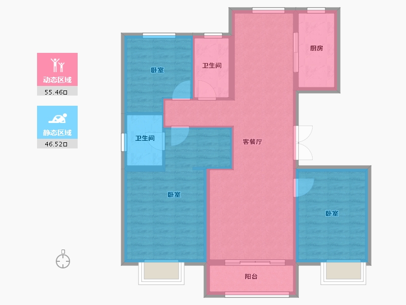 河北省-石家庄市-远洋安联万和学府-91.54-户型库-动静分区