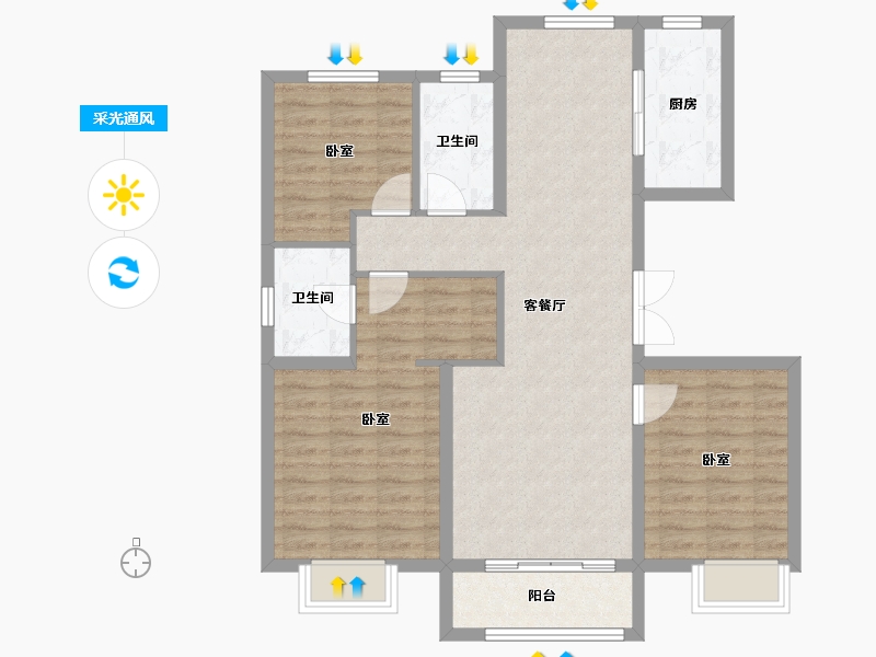 河北省-石家庄市-远洋安联万和学府-91.54-户型库-采光通风