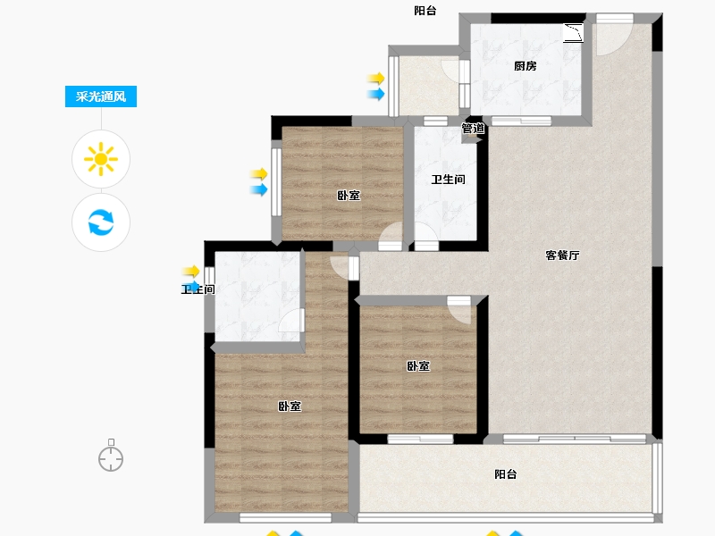 四川省-成都市-阳光城半山悦-98.00-户型库-采光通风