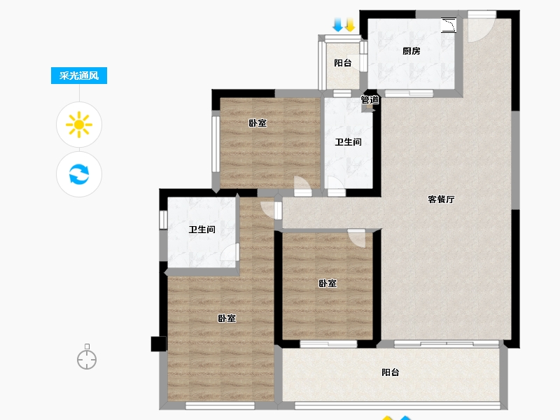 四川省-成都市-阳光城半山悦-98.00-户型库-采光通风