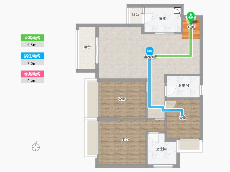 贵州省-贵阳市-1号码头-85.33-户型库-动静线