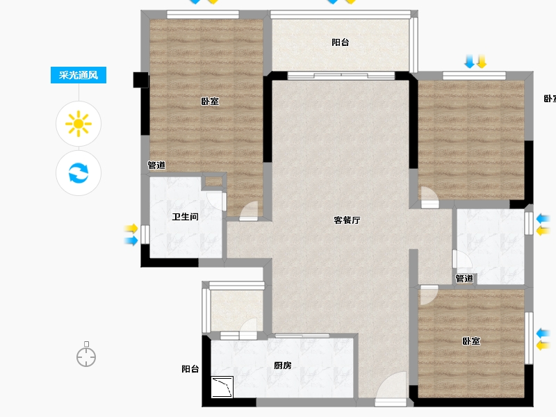 四川省-成都市-阳光城半山悦-98.00-户型库-采光通风