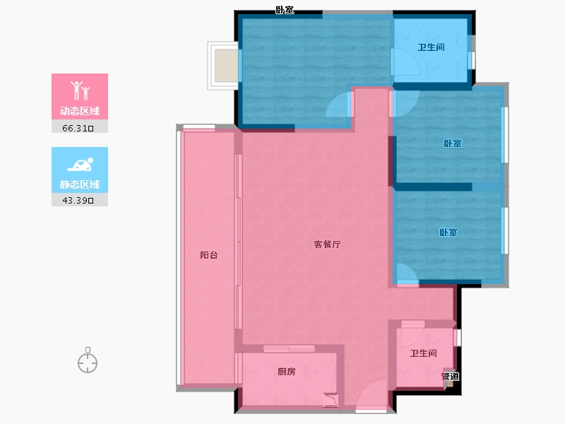 四川省-成都市-阳光城半山悦-98.25-户型库-动静分区