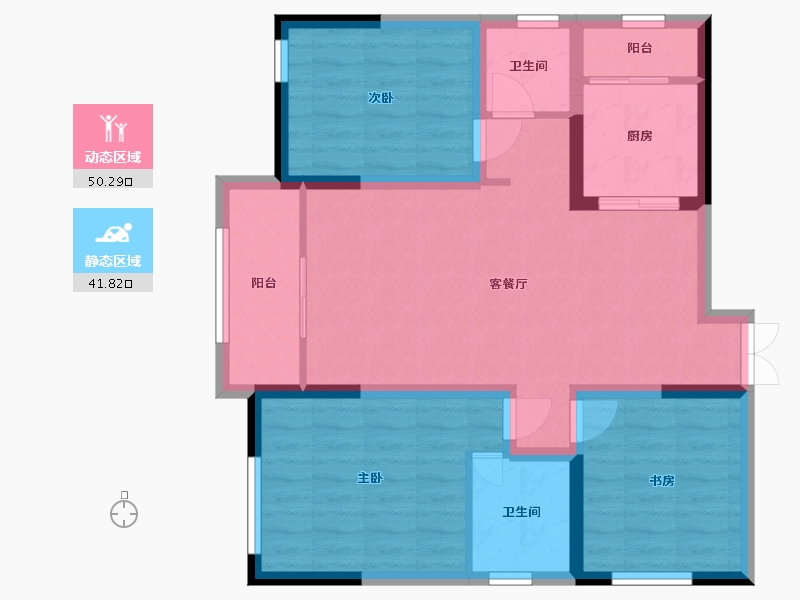 四川省-巴中市-容邦·柏润四季城-81.70-户型库-动静分区