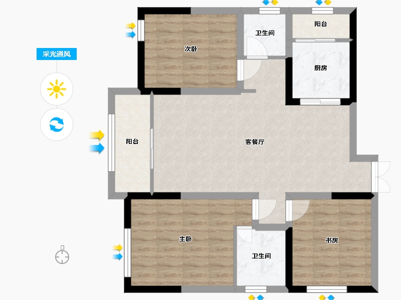 四川省-巴中市-容邦·柏润四季城-81.70-户型库-采光通风