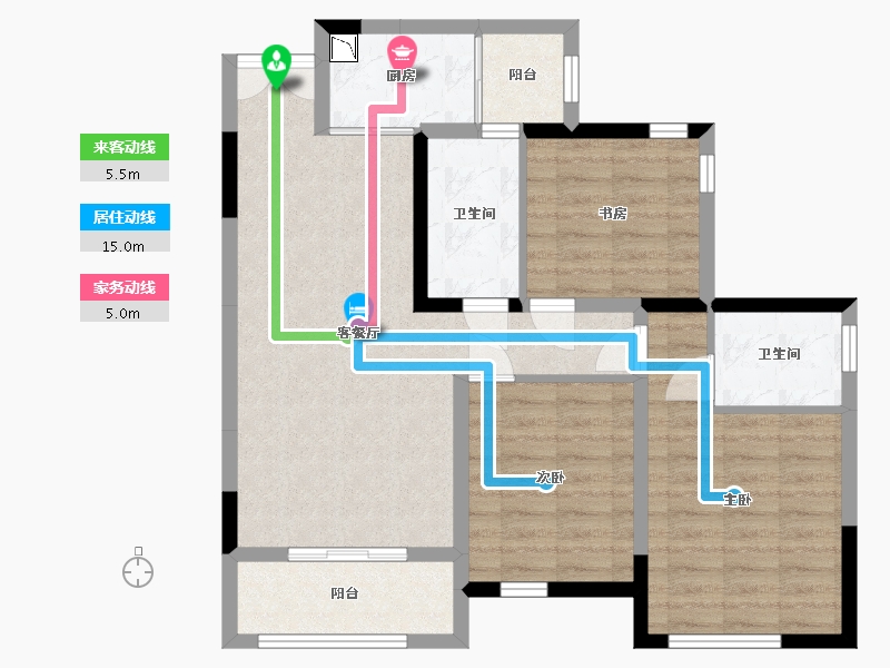 四川省-巴中市-容邦·柏润四季城-82.95-户型库-动静线