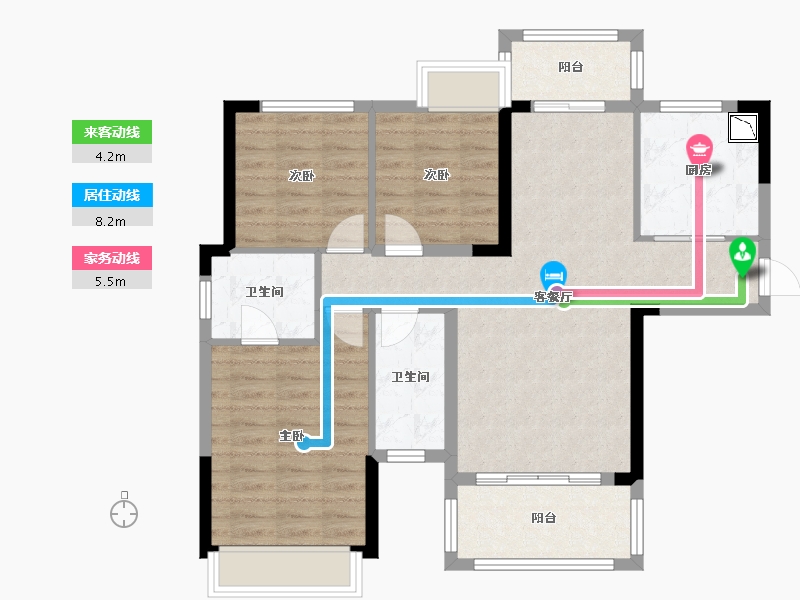 四川省-成都市-铂景台-86.76-户型库-动静线