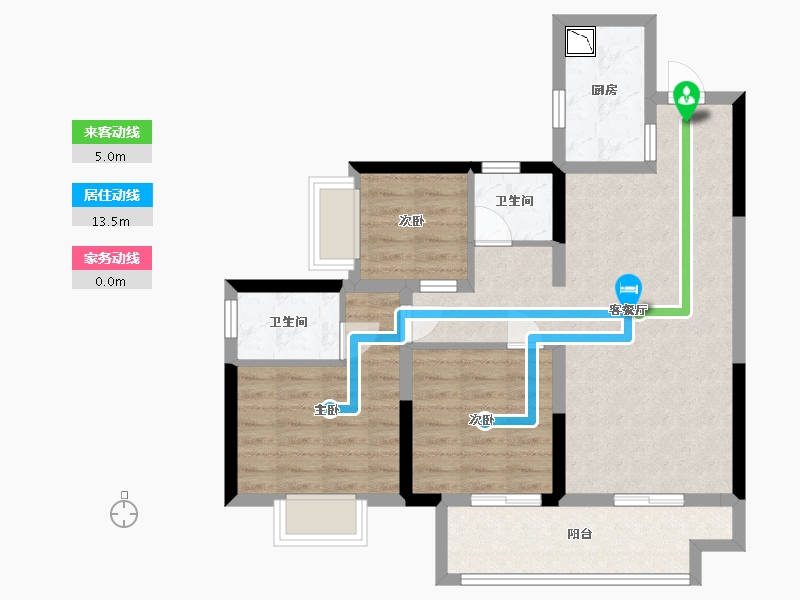 贵州省-贵阳市-南湖里-76.00-户型库-动静线