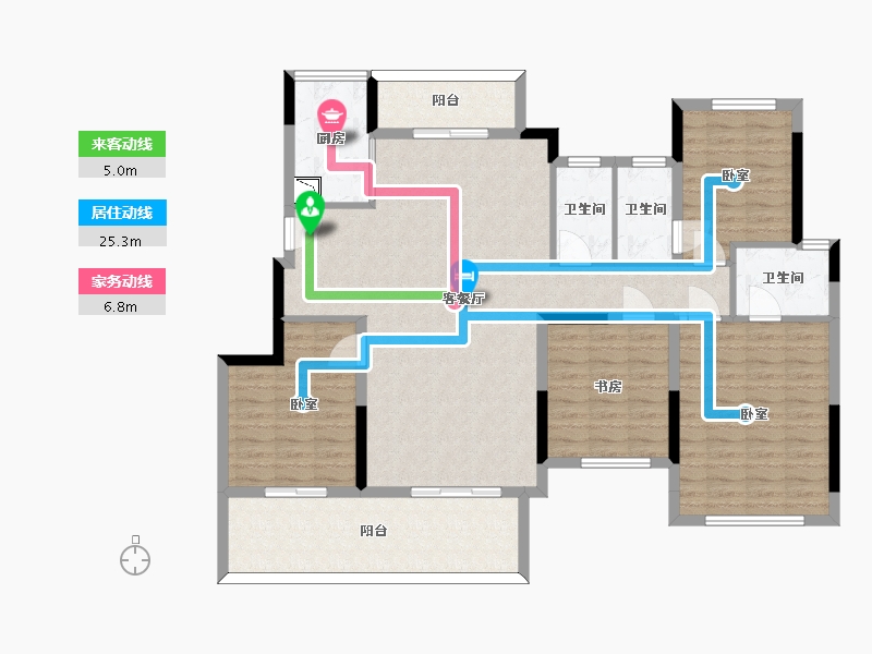 四川省-眉山市-龙光眉山玖龙府-127.98-户型库-动静线