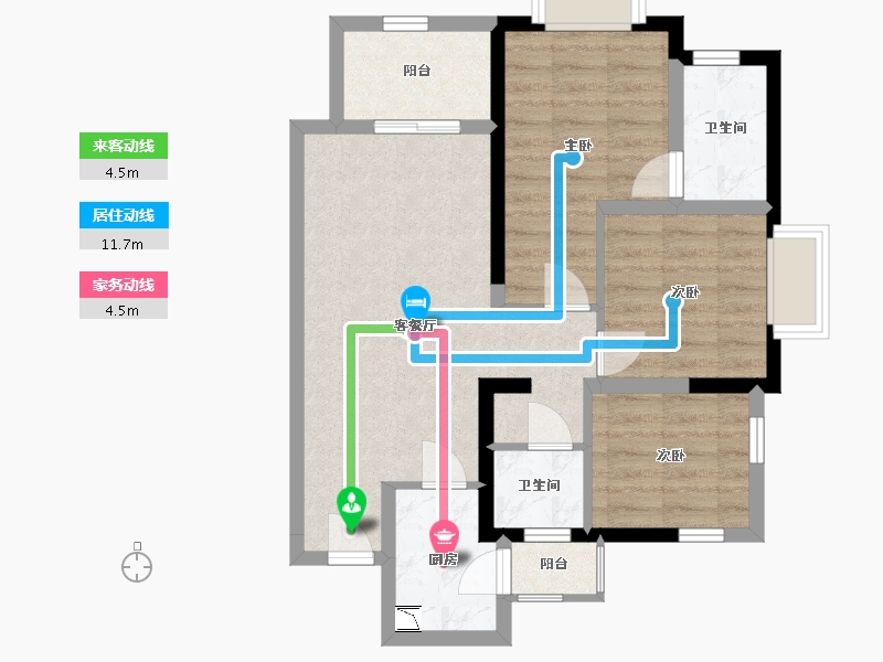 四川省-巴中市-华兴·优筑·天誉-66.95-户型库-动静线