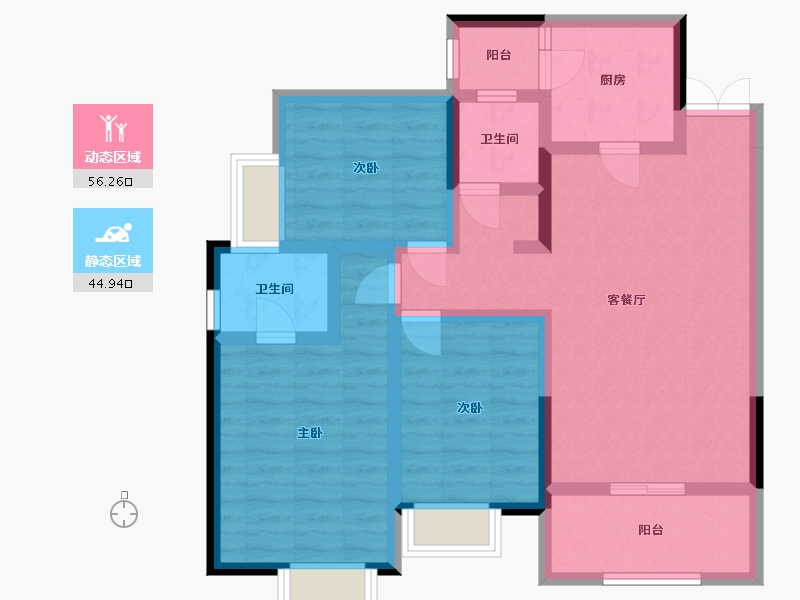 四川省-巴中市-东柠.金太阳光-88.84-户型库-动静分区