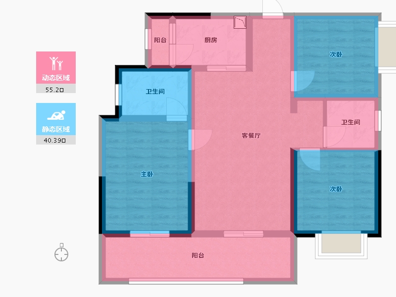 四川省-巴中市-华兴·优筑·天誉-84.35-户型库-动静分区