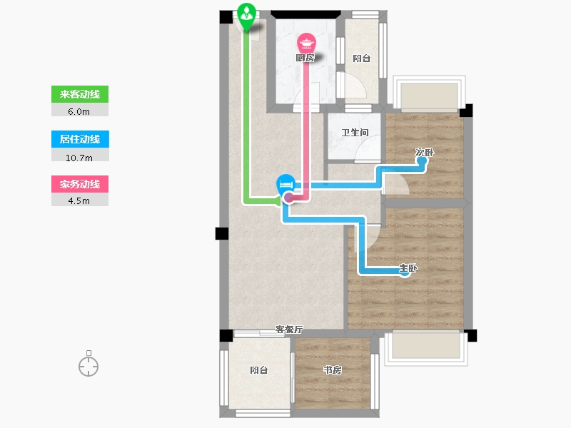 贵州省-遵义市-万象绿城桐樂府-62.31-户型库-动静线