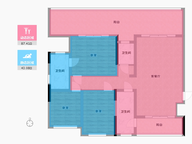 四川省-成都市-中瑞天悦天玺-117.26-户型库-动静分区