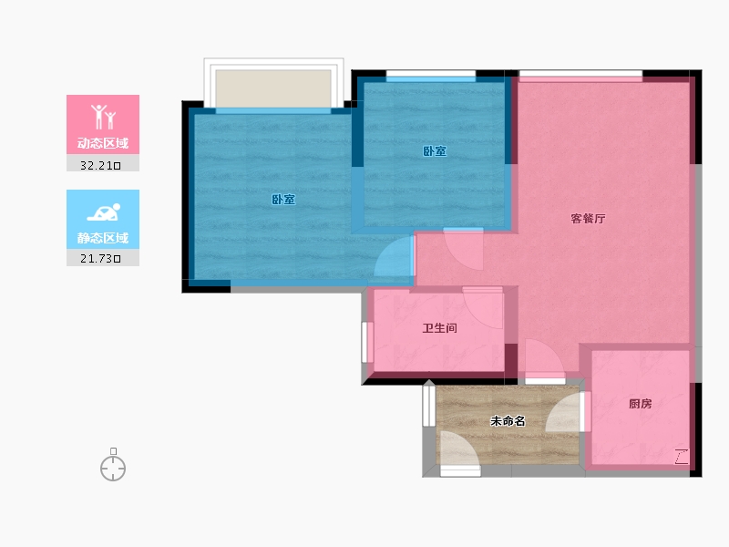 四川省-成都市-凯德世纪名邸东庭-52.12-户型库-动静分区