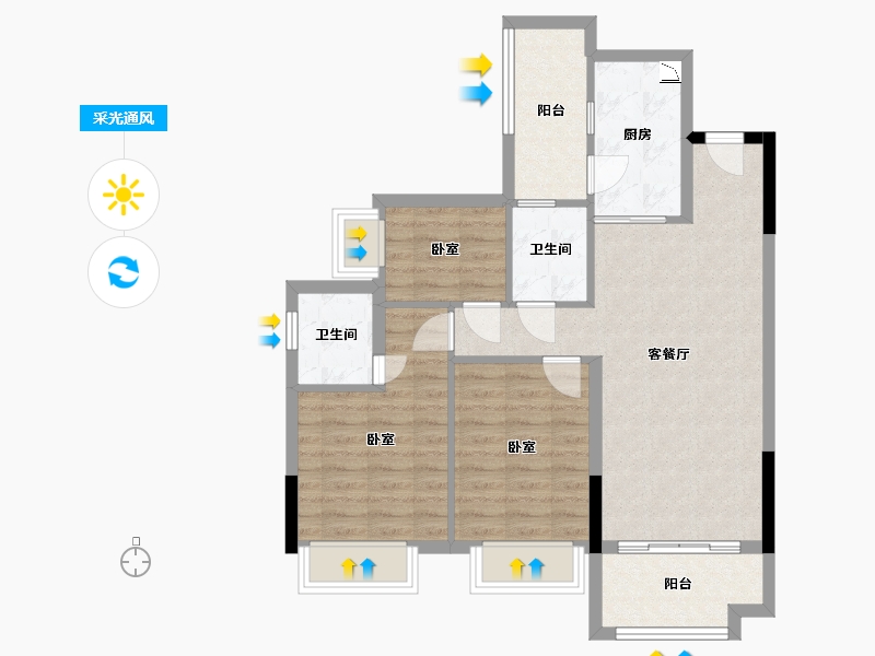 四川省-成都市-中瑞天悦天玺-79.22-户型库-采光通风