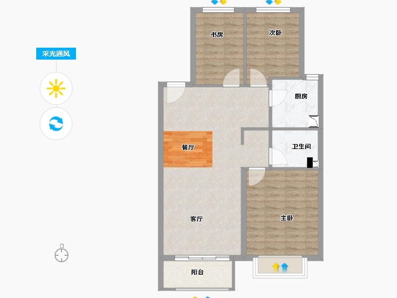 河北省-保定市-涿州铂悦山-77.00-户型库-采光通风