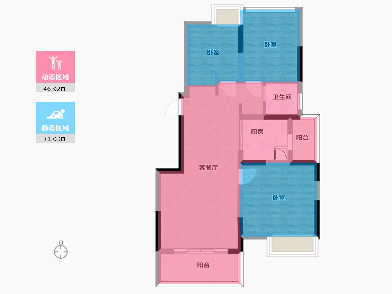 四川省-眉山市-龙光眉山玖龙府-68.27-户型库-动静分区