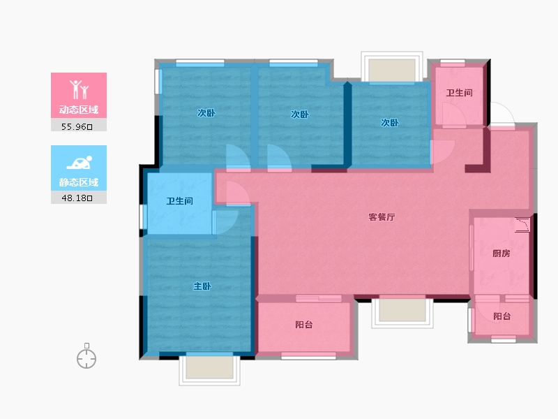 四川省-巴中市-华兴·优筑·天誉-91.63-户型库-动静分区