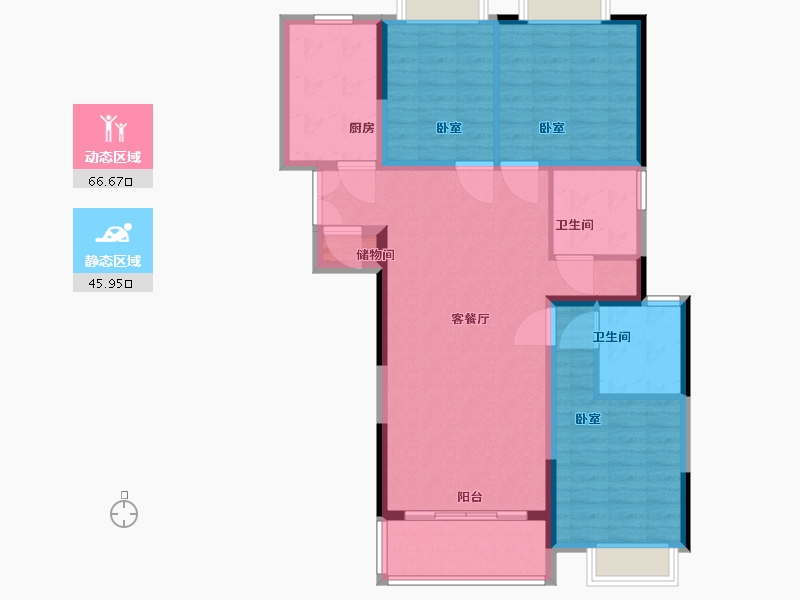 贵州省-安顺市-名仕豪庭-101.55-户型库-动静分区