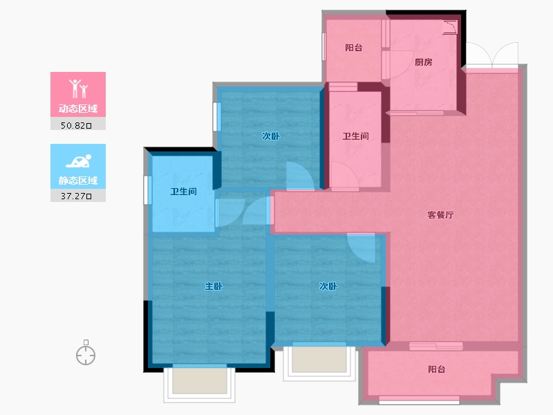 四川省-巴中市-华兴·优筑·天誉-77.69-户型库-动静分区