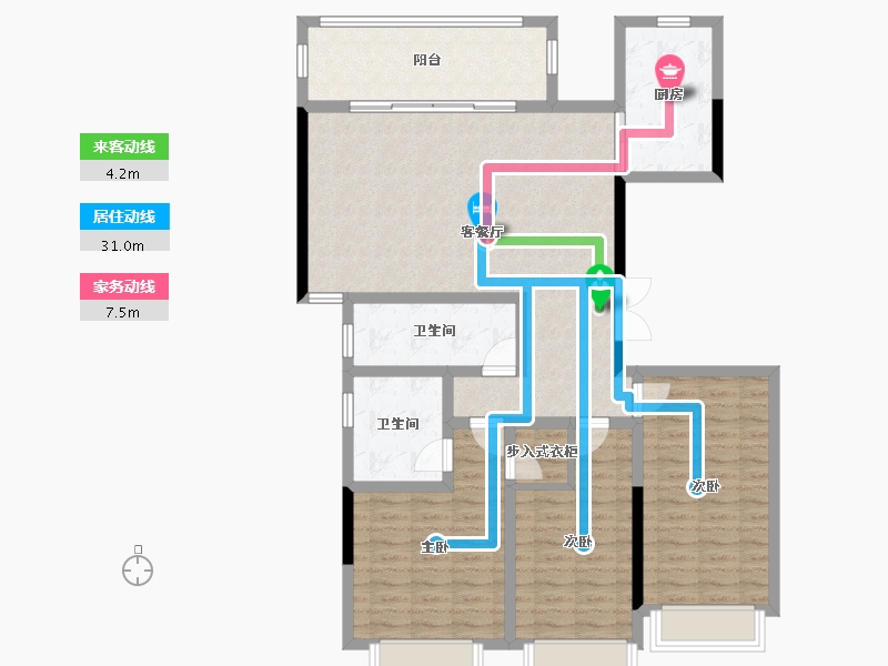 贵州省-遵义市-山湖海瑞府-113.32-户型库-动静线