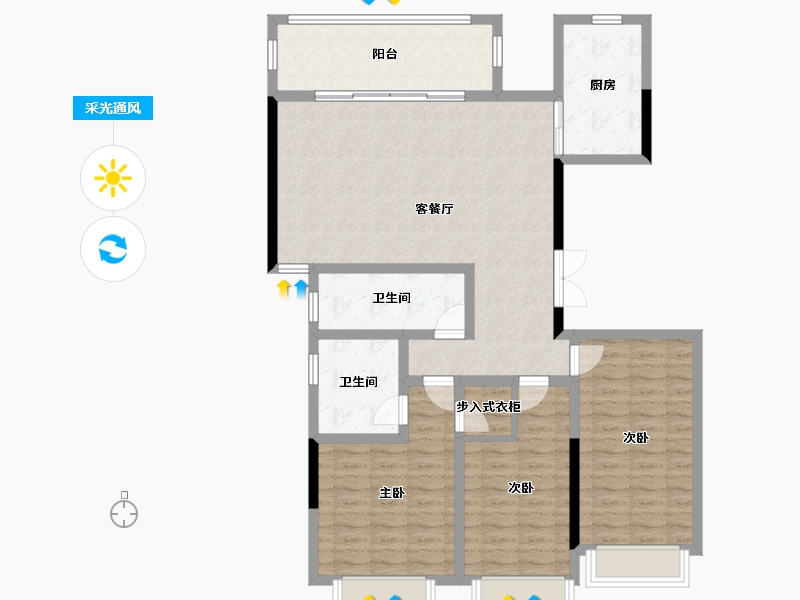 贵州省-遵义市-山湖海瑞府-113.32-户型库-采光通风