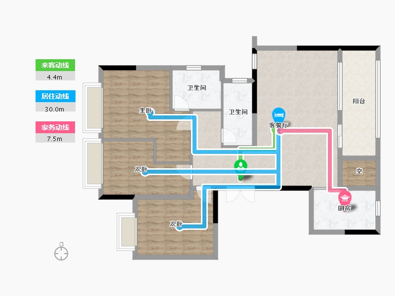 贵州省-遵义市-山湖海瑞府-111.16-户型库-动静线