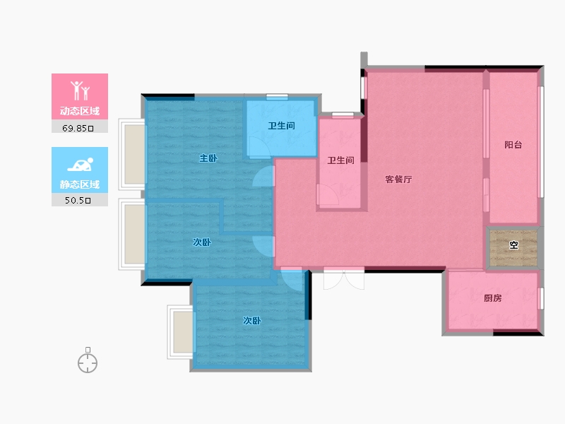 贵州省-遵义市-山湖海瑞府-111.16-户型库-动静分区