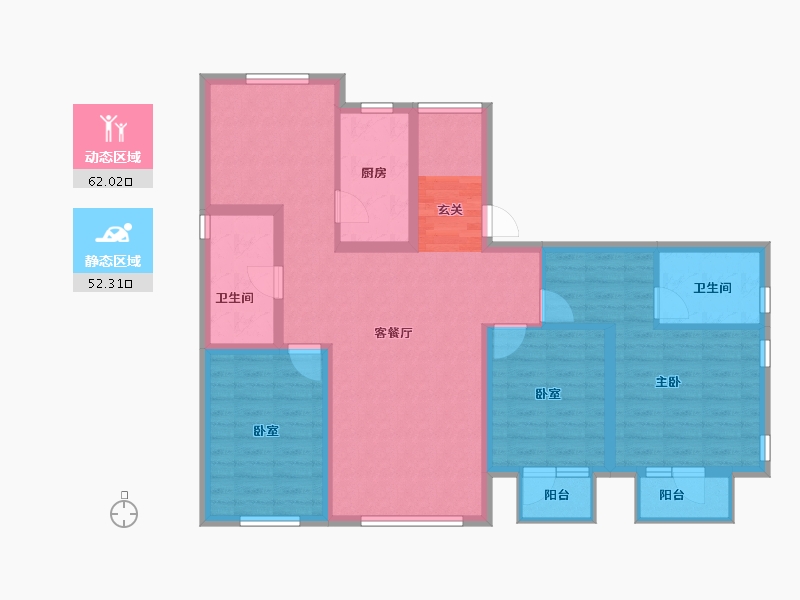 河北省-唐山市-红堡澜廷-101.65-户型库-动静分区