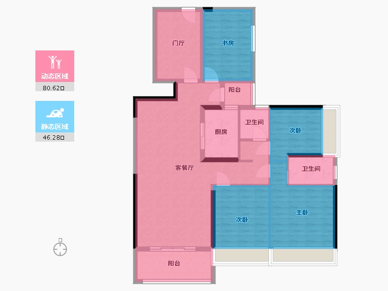 贵州省-贵阳市-碧桂园茶马古镇-113.61-户型库-动静分区