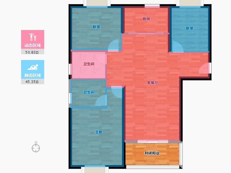 河北省-邯郸市-恒大翡翠御庭-93.81-户型库-动静分区